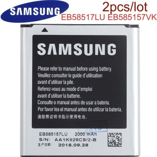 2pcs/lot Original Battery EB585157LU For Samsung GALAXY Beam i8530 i8558 i8550 i8552 i869 G3589 EB585157VK Phone Battery 2000mAh