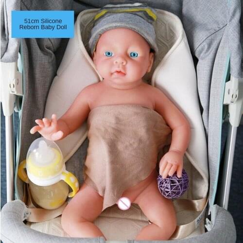 American Girl Dolls 20 Inch Handmade Silicone Newborn Baby Beautiful Blue Eyes Girl Gift Toy 3200g