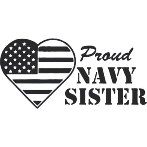 18*8.5cm Us Flag car stickers Proud Navy Sister Stickers Decal For Car Bumper Window Truck Laptop car accessories