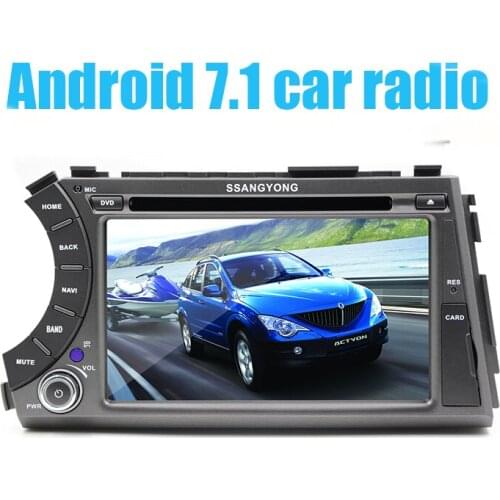 7" 2 din Android 7.1 car dvd gps quad core stereo for ssangyong Kyron Actyon 4G Wifi BT support dvr OBD2 1024x600,russian