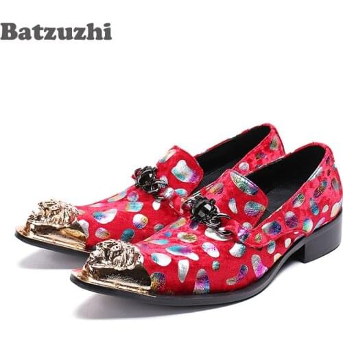 Batzuzhi 2020 New Zapatos Hombre Italian SStyle Designers Leather Shoes Men Erkek Ayakkabi Formal Shoes Men Red Wedding Party