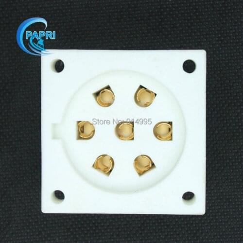 Free Shipping 4PCS P7A Gold Plated Ceramic 7pin Chassis Mount Tube Socket For E2d C3b C3d Ec Ed E2b