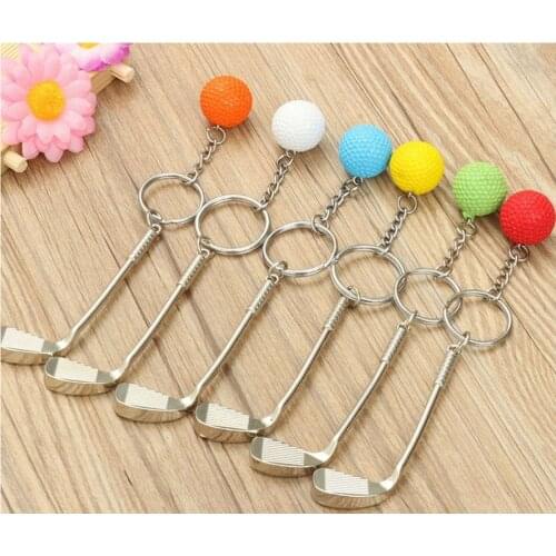1Pcs Cute Mini Golf Racket Ball Keychain Fashion Creative Metal Pendant Keyring For Men And Women Sports Clubs Jewelry Gifts
