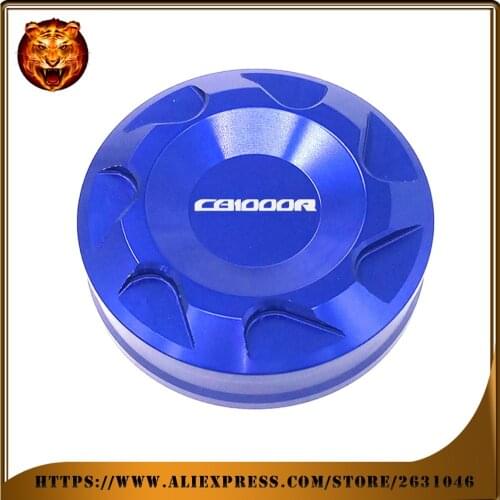 Black Blue Motorcycle Rear Brake Fluid Reservoir Cover Cap For HONDA CB1000R 2010-2015 2014 2013 CB1000 (not front) With Logo