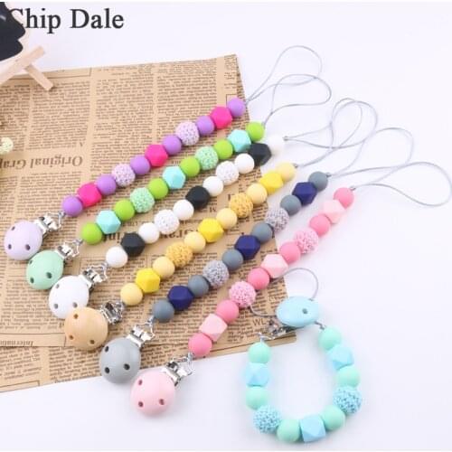 Chip Dale New Gifts Baby Pacifier Clip Chain Baby Teether Anti-drop Chain Silicone Nipple Chain Infant Shower Gift