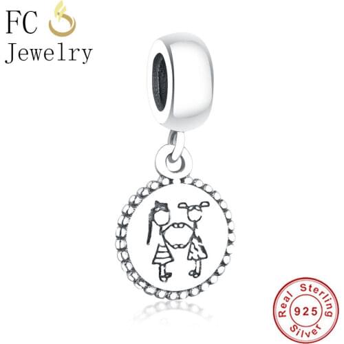 FC Jewelry Fit Original Brand Charm Bracelet Pulsera 925 Sterling Silver Girl Hand Made Best Friend Bead Pendant Berloque 2019