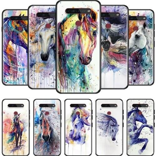 Oil Painting Cute Horse For LG G8 V30 V35 V40 V50 V60 Q60 K40S K50S K41S K51S K61 K71 K22 ThinQ 5G Phone Case