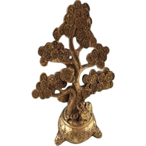 China Decoration Copper A Wealth Tree Old Copper Geomantic Decoration