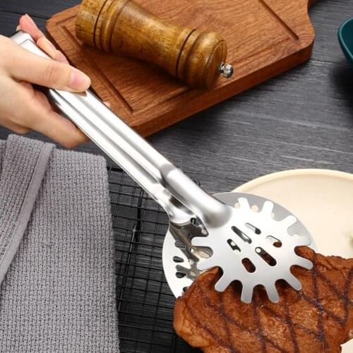 Shovel Clamp Stable Heat-resisting Creative Metal Filter Spoon with Clip Oil-frying Gadget BBQ Food Strainer Kitchen Accessories