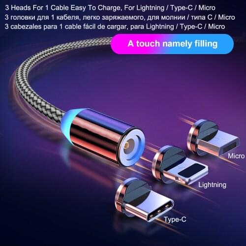 BaySerry Magnetic Cable USB Type C Micro USB For iPhone 11 Pro Max Fast Charging Wire USB C Magnet Charger Cable for Samsung S20