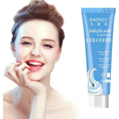 Ice Cream Face Mask With Salicylic Acid Ultra Moisturizing Smear Clean Shrink Pore Blackhead Remover Face Care Mud Mask