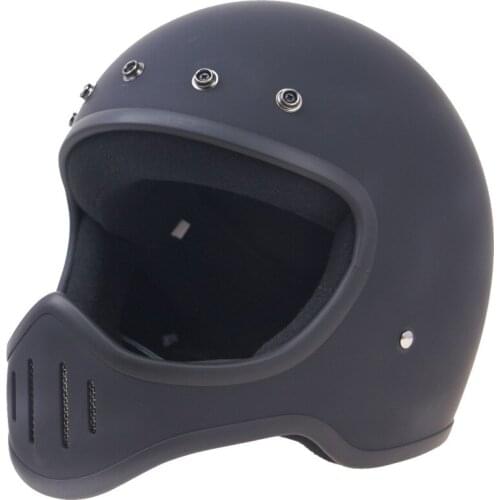 Japanese Style TT CO Full Face Motorcycle Helmets Black Thompson Moto-4 Vintage Retro Fiberglass Moto Cruise Motorbike Helmet
