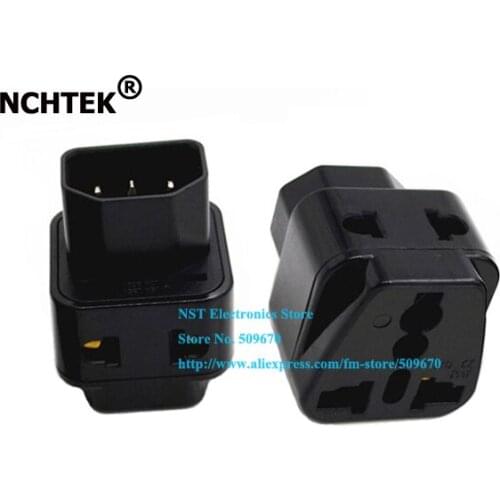 NCHTEK 1 to 2 IEC 320 C14 Male to C13 Female Power Adapter PDU/UPS C13 Universal Female AU/US/UK/EU Plug/Free DHL Shipping/50PCS