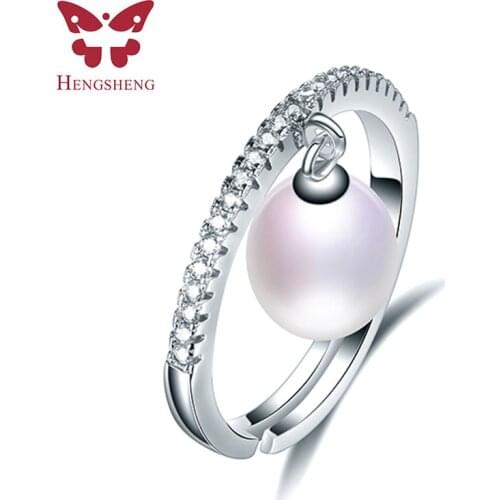 Glasses design white pink purple black natural freshwater pearl ring, wedding rings 925 sterling silver rings for women 2021