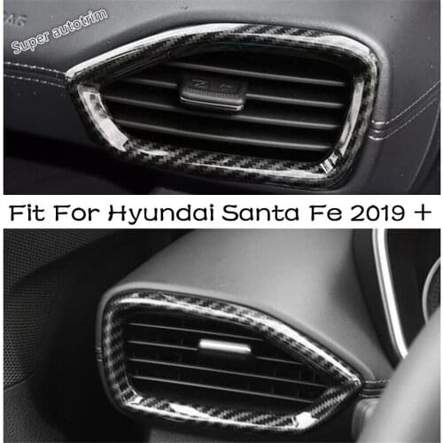 Lapetus Front Dashboard Air AC Outlet Vent Decoration Frame Cover Trim ABS For Hyundai Santa Fe 2019 - 2021 Accessories Interior