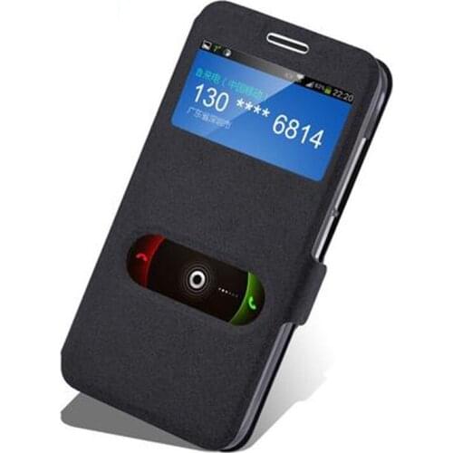Open window PU Leather Phone Case For ZTE Q302C Flip case Back Cover case Q302C phone Bag case Q 302C shell cover fundas