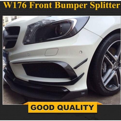 Mercedes W176 Front Bumper Splitter Lip Carbon Fiber Canards Spoiler For Benz A Class W176 A160 A180 A220 A200 With New Package