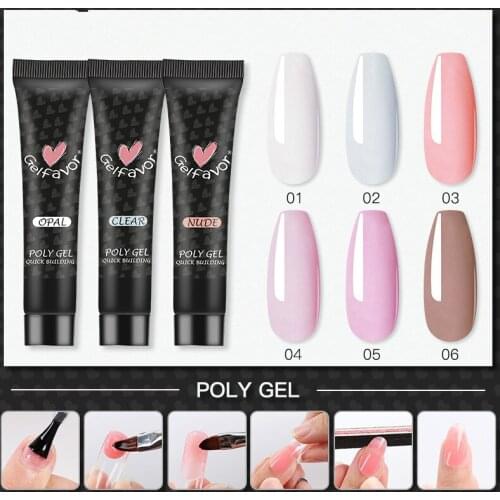 Poly Nail gel Polish Builder Gel for Nails Extension LED UV Gel Nail Polish Manicure Set Semi Permanent Transparent Top