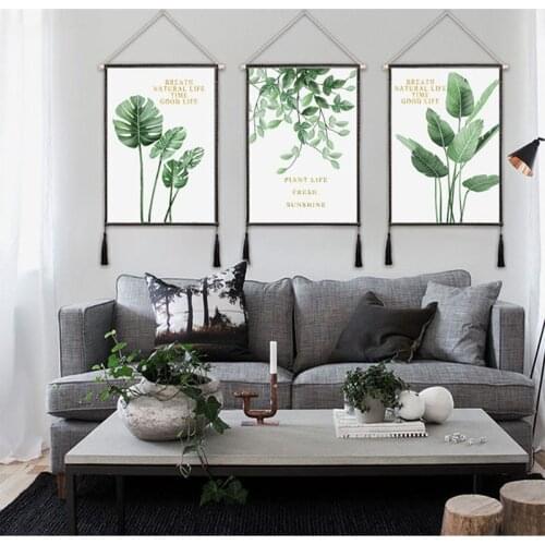 Room Posters Tropical Plant Plantain Leaves Canvas Painting Print Palm Tree Leaf Wall Art Nordic Wall Mural for Home decoration