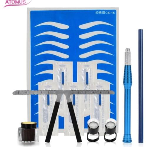 ATOMUS Professional 3D Permanent Eyebrow Tattoo Practice Skin Kit Microbladings Pen Set Tattoo Pigment Makeup Beauty Tools