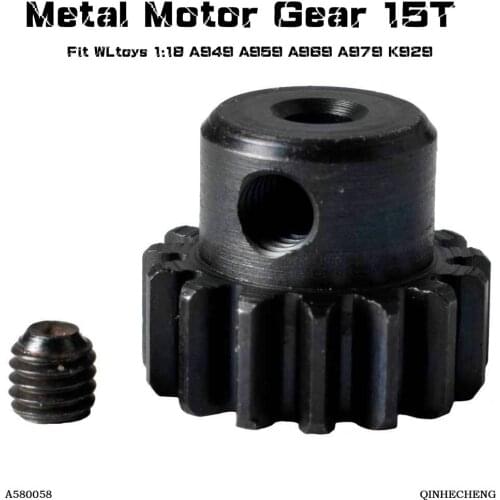 RC A580058 Metal Motor Gear 15T Fit WLtoys 1:18 A949 A959 A969 A979 K929
