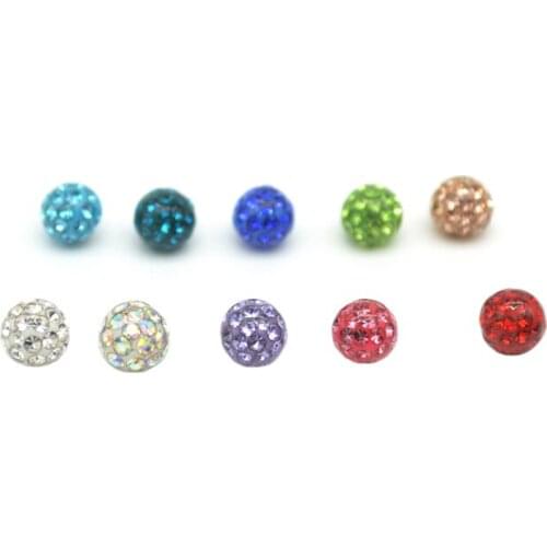 Crystal Tongue Lip Ball Earring Ferido Ball Multicolour Metal in middle resin surface 14Gauge High Quality Stainless