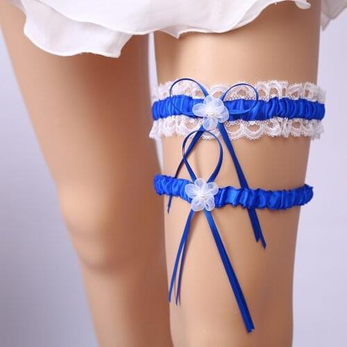 Wedding Garters Rhinestone Lace Embroidery Floral Sexy Garters for Women/Bride Thigh Ring Bridal Leg Garter Apparel Accessories