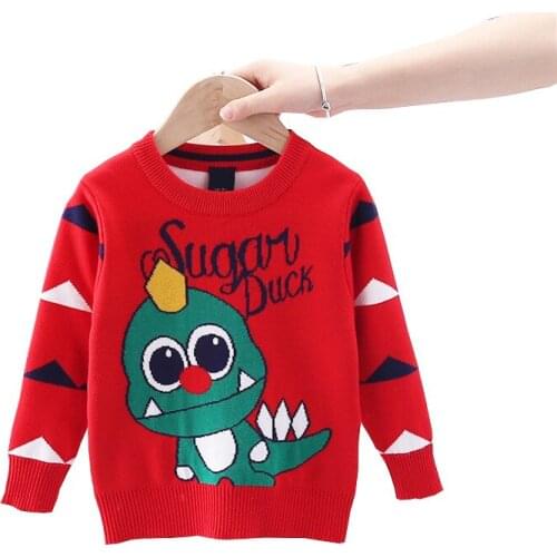 3-7 Toddler Kid Boy Girl Sweater Winter Warm Pullover Top Cute Dinosaur Cartoon Sweater Sweet Knitted kniited Sweater Outfit