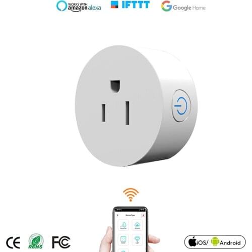 Smart Socket US WiFi 10A Plug Mobile Remote Control Timing Plug Voice Control Smart Home Life by Alexa Google Home