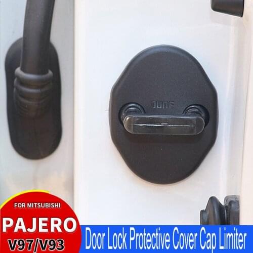 For Mitsubishi Pajero Door Lock Buckle Cover V97V93V73 Car Door Lock Buckle Protective Cover Cap Limiter ABS Car Accessories