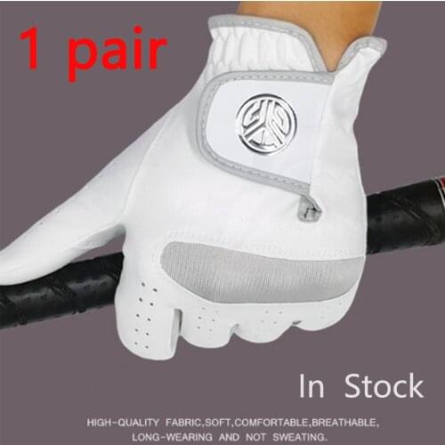 1 pair Golf Gloves With Ball Marke Soft Breathable Pure Sheepskin Microfiber With Anti-Slip Granules Men Golf Glove