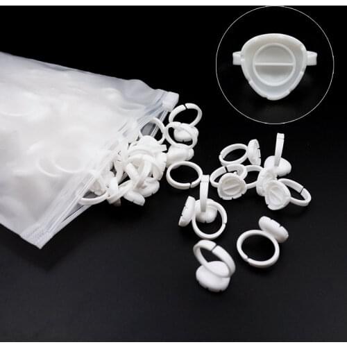 100Pcs False Eyelashes Extension Blooming Cups Rings Glue Holder Rapid Bloom Sun Flower Fan Eye Lashes Makeup Tools