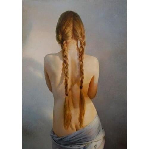 100%Handmade NUDE FEMALE EROTIC FIGURATIVE ART. ORIGINAL OIL PAINTING YH456