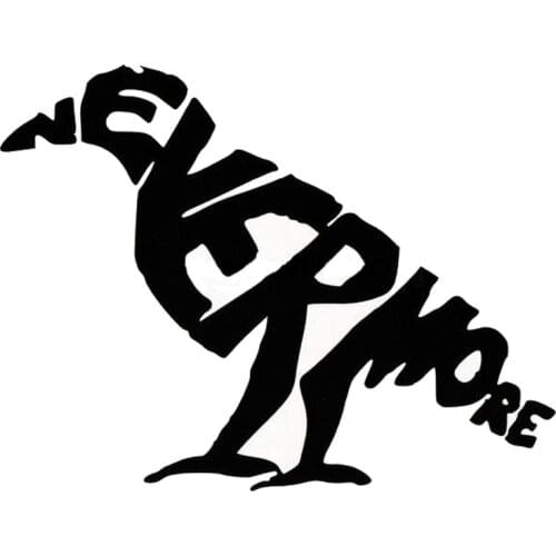 11.5*14CM THE RAVEN NEVERMORE BIRD Car Sticker Creative Decorative Car Stickers Motorcycle Decals Black/Silver C2-0117