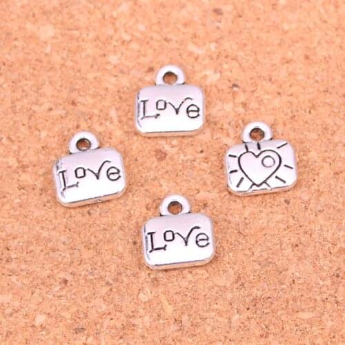 117Pcs Antique Silver Plated heart love Charms Diy Handmade Jewelry Findings Accessories 11*10mm