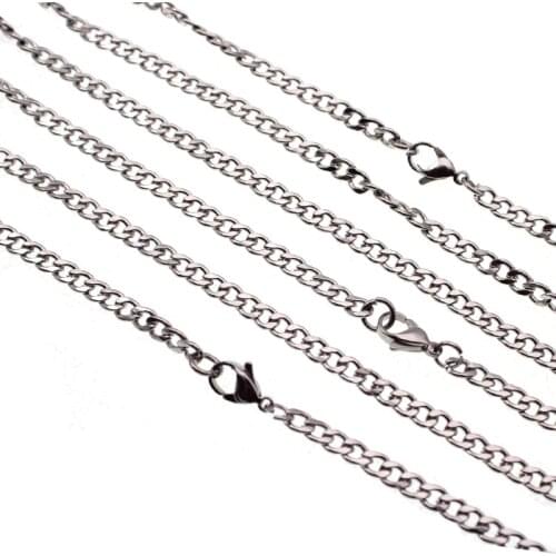 2pcs/lot 45-65cm Fashion Classic Figaro Chain Necklace Men Stainless Steel Long Necklace For Men Women Chain Jewelry Findings