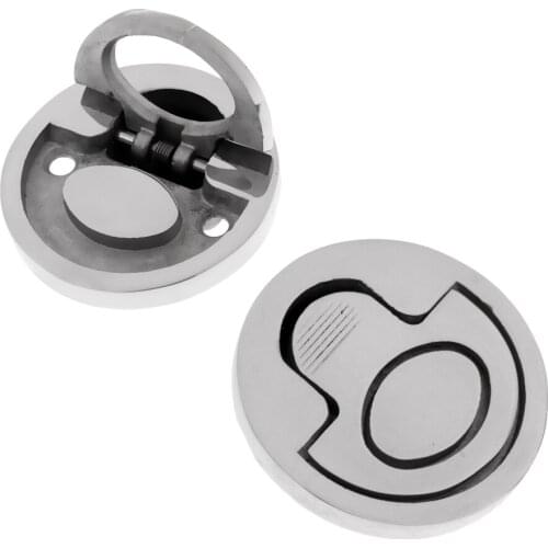 2x Flush Door Slam Latch Hatch Round Pull Handle for RV Marine Boat 2 inch 50mm DIa