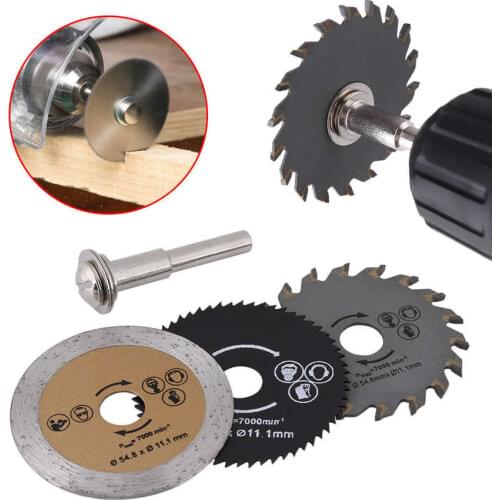 3* HSS 54 8mm Mini Wood Circular Cutting Blade Tool+Mandrel Saw Cutting Blade