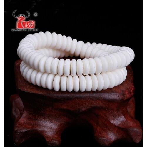 50PCS Natural ox bone septum gasket of the star of the bodhi Buddha.hole 1.5mm
