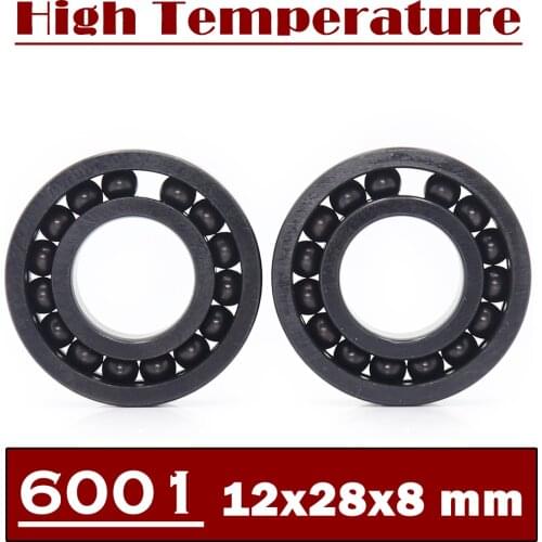 6001 High Temperature Bearing 12*28*8 mm ( 2 Pcs) 500 Degrees Celsius Full Ball Bearing