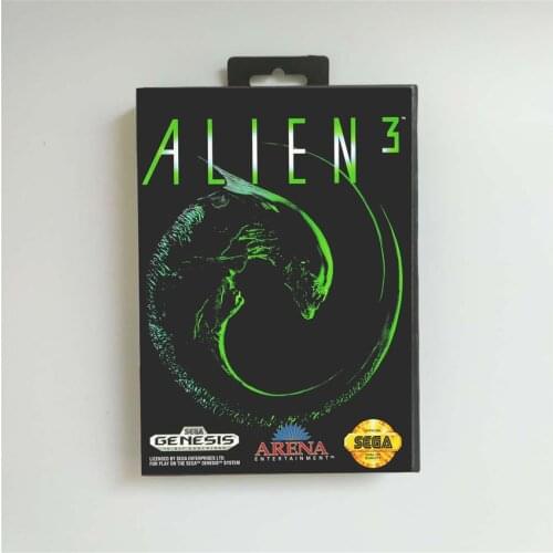 Alien 3 - USA Cover With Retail Box 16 Bit MD Game Card for Sega Megadrive Genesis Video Game Console