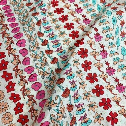 KDF18 Flowers Summer Cotton Fabric,Kids' Room Decoration,Curtain,Table Cloth,Childrens Summer Cloth,Sew Patchwork DIY Materials