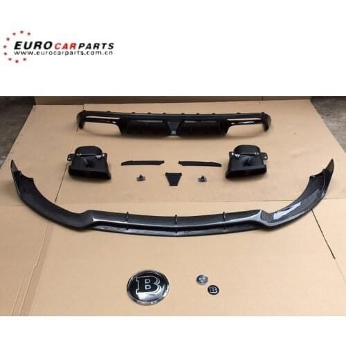 C63 carbon fiber parts fit for W205 C63 to B-style B650 carbon fiber front lip diffuser for C63 front lip+diffuser with exhaust