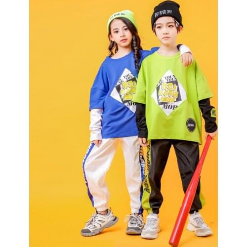 Kids Fashion Hip Hop Show Clothing Sweatshrit Jooger Pants for Girls Boys Singers Dance Wear Costume Clothes Street Outfits