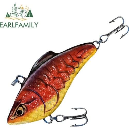 EARLFAMILY 13cm x 12cm For Red Fishing Lure Car Fine Stickers Vinyl Funny Decal Waterproof Vinyl Car Wrap Occlusion Scratch
