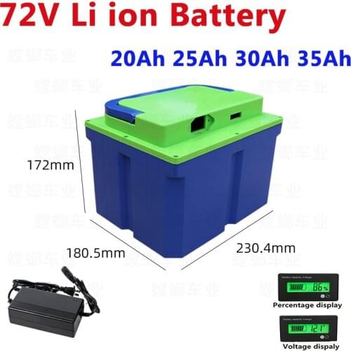 GTK 72V 20Ah li-ion power battery pack with 50A BMS portable for electric car Tricycle electric bike motocycle+3A charger