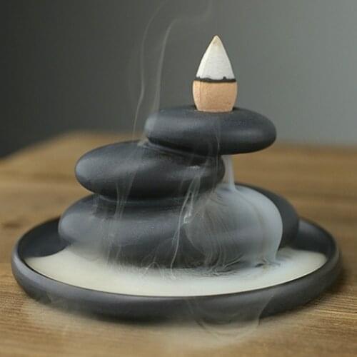 Ceramics Backflow Incense Burner Living Room Waterfall Smoke Fountain Aroma Diffuser Incense Burner Encensoir Home Decor DB60XX