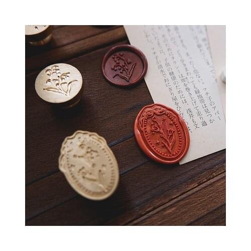 Creative vintage flower Special-shaped Wax Seal StampFire Lacquer Seal Head Wedding Greeting Card Wax Seal