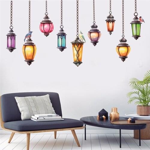 Hot 1PC Large Exotic Chandeliers Removable Wall Sticker PVC Living Room Background Room Decor Stickers Muraux 60*90CM