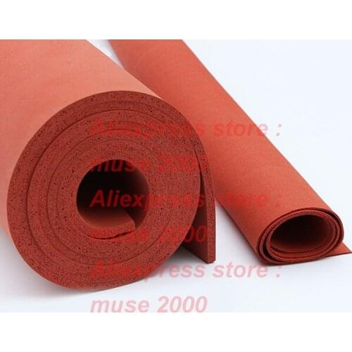 500*500mm width foamed Silicone rubber sheet Thickness 1 2 3 4 5 6 8 10mm thickness board red cushion pad Rubber Sheet Mat